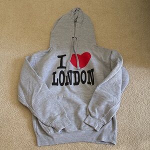 Gray I LOVE LONDON Classic Hoodie
